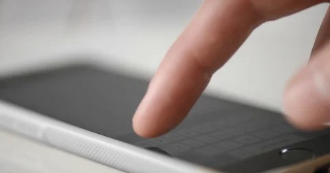 Close shot of typing a message using smarthpne Video stock 85326498