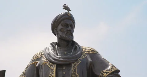 Close-up shot of Ulugh Beg monument near Memorial Museum of Ulugh Beg, Samarkand Stock Footage 249949141