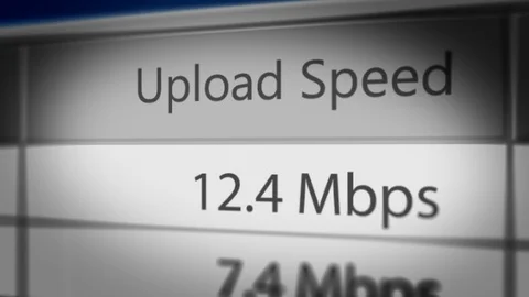 Close up Shot of Upload Speed on File Transfer Software Stock Footage 117911404
