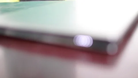 Close up shot of USB and other I/O port of modern laptop with metallic cover Stock Footage 102190348