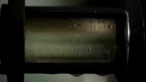 Close-up shot of valves and dials of wine making equipment Stock Footage 76907085