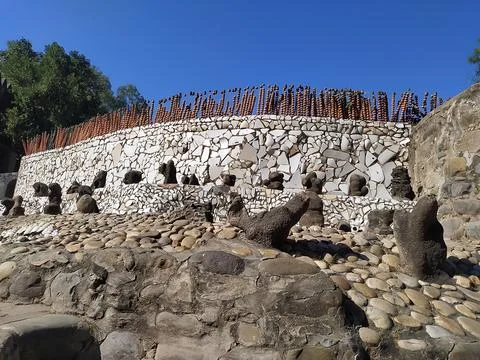 A close up shot of various objects , background in the rock garden. Stock Photos