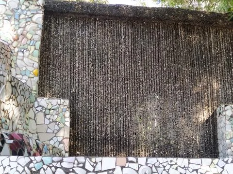 A close up shot of various objects , background in the rock garden. Foto stock