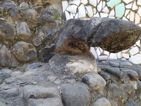 A close up shot of various objects , background in the rock garden. Stock Photos