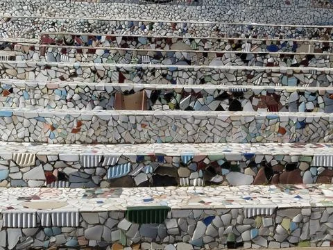 A close up shot of various objects , background in the rock garden. Foto stock
