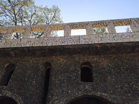 A close up shot of various objects , background in the rock garden. Stock Photos