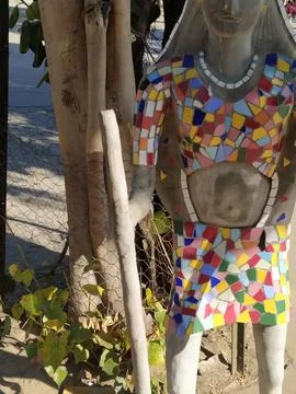 A close up shot of various objects , background in the rock garden. Foto stock