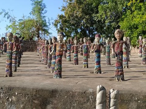 A close up shot of various objects , background in the rock garden. Stock Photos