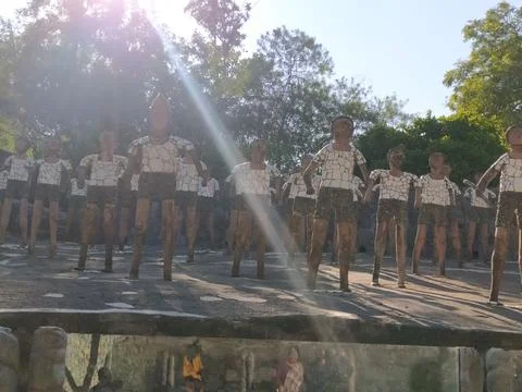 A close up shot of various objects , background in the rock garden. Foto stock