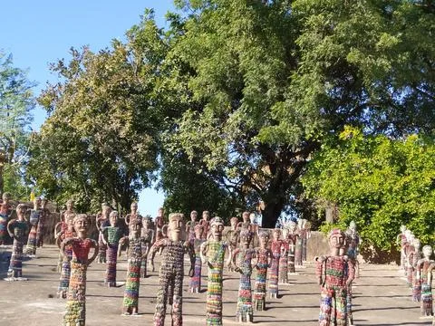 A close up shot of various objects , background in the rock garden. Stock Photos