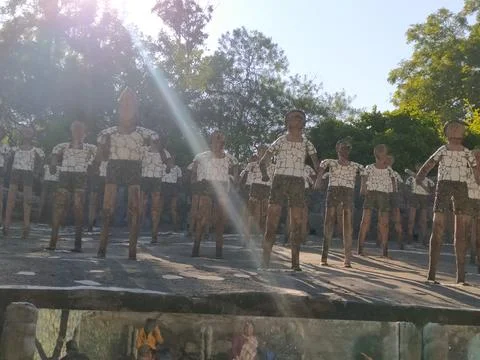 A close up shot of various objects , background in the rock garden. Stock Photos