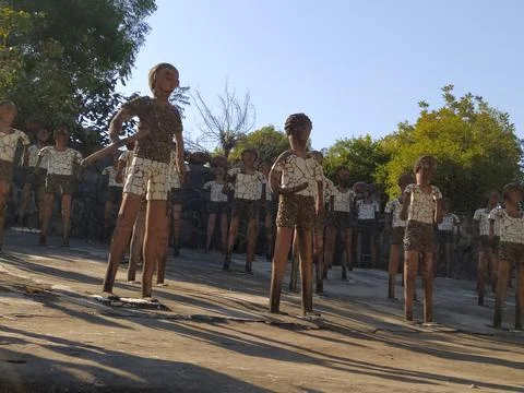 A close up shot of various objects , background in the rock garden. Foto stock