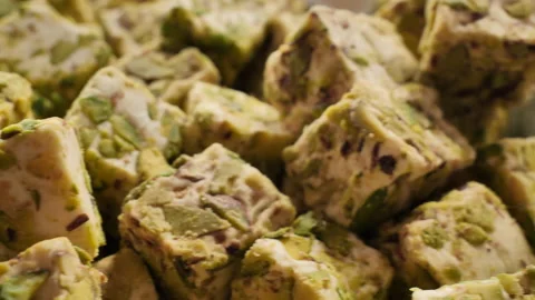 Close Shot of Various Turkish Delight in Spice Bazaar Istanbul Stock Footage 137595745