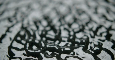 Close up shot of vibrating water looking like metal. Flickering patterns Stock Footage 119554897