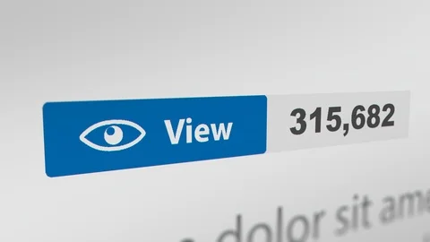 Close up Shot of Views Counter Counting Up Stock Footage 123686962