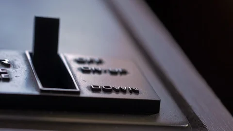 Close up shot of vinyl record turntable tone arm control switch Stock Footage 88780928