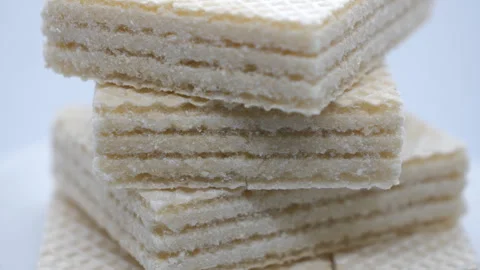 A close up shot of wafers stacked on each other. Stock Footage 302529654