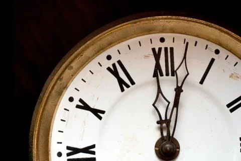 Close up shot of a wall clock Stock Photos