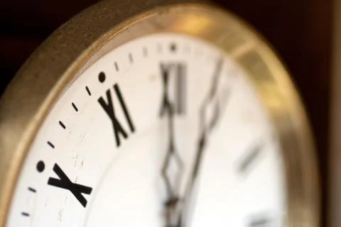 Close up shot of a wall clock Stock Photos