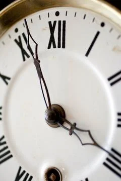 Close up shot of a wall clock Stock Photos