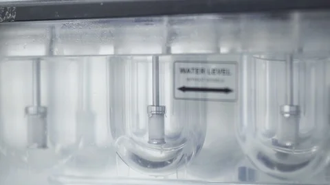 Close shot of water level indicator of medicine production machine in Stock Footage 119286551