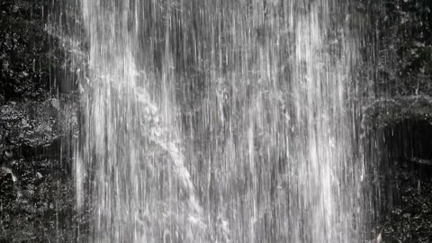 Close-up shot of waterfall falling on rocky cliff Stock-Footage 259852269