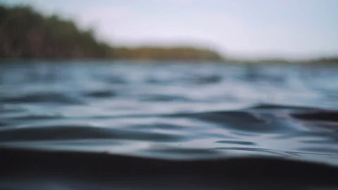 Close up shot of waves in lake Stock Footage 95272483