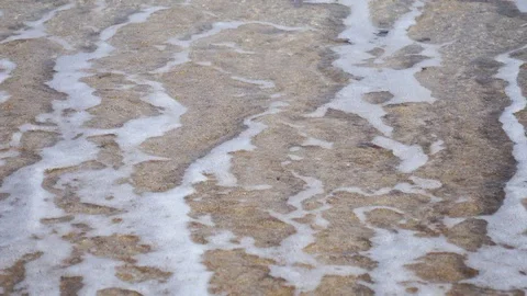 Close Up Shot of Waves Rolling Up White Sand Beach Stock-Footage 124624394