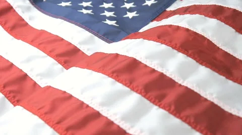 Close Up Shot of a Waving American Flag Stock Footage 61296939