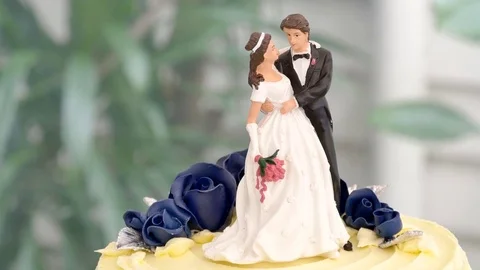 Close up shot of wedding cake Stock Footage 82040105