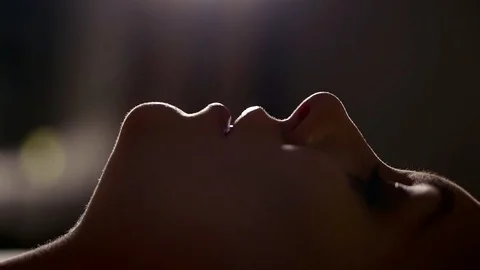 Close up shot of the woman's face, who is engaged in sex in bed, the lady Stock Footage