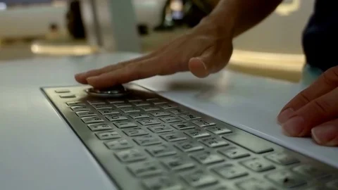 Close up shot of woman's hands typing on the keyboard at work. Stock Footage 83253275