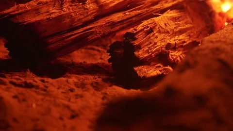 Close Up Shot of Wood On Fire Stock Footage 127604081