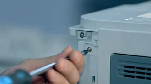 Close up shot Worker repairs electronic stuff Stock Footage 65511334