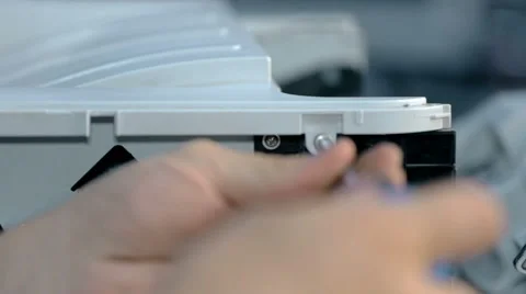 Close up shot Worker repairs electronic stuff Stock Footage 65511411