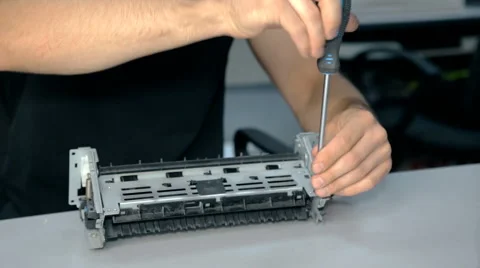 Close up shot Worker repairs electronic stuff Stock Footage 65511681