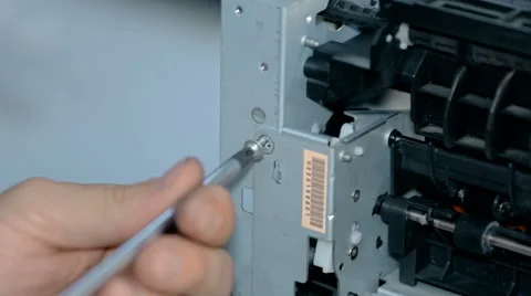 Close up shot Worker repairs electronic stuff Stock Footage 65512477