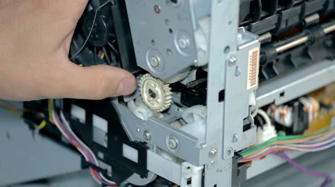 Close up shot Worker repairs electronic stuff Stock Footage 65512525