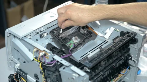 Close up shot Worker repairs electronic stuff Stock Footage 65512711