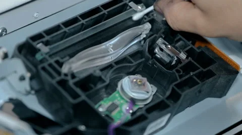 Close up shot Worker repairs electronic stuff Stock Footage 65512787