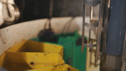 Close up shot of a working mechanism of automatic film developing machine Stock Footage 126933589