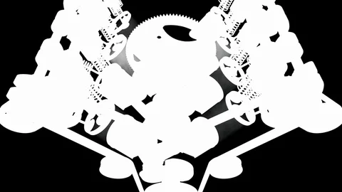 Close-up shot of a working V8 engine Stock Footage 82835837