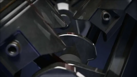 Close-up shot of a working V8 engine Stock Footage 82856610