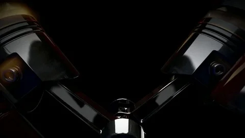 Close-up shot of a working V8 engine Video stock 82857272