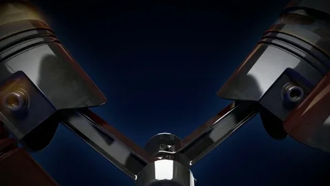 Close-up shot of a working V8 engine Stock Footage 82857736