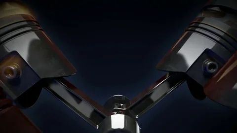 Close-up shot of a working V8 engine Stock Footage 82858145