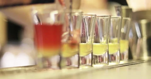 Close up shots are standing in a bar. Stock Footage 140388510