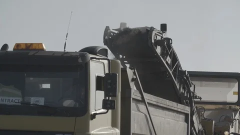 Close up shots of construction site during the rebuild of airfield runway Stock Footage 94827758