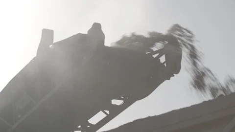 Close up shots of construction site during the rebuild of airfield runway Stock Footage 94827797