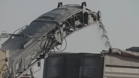 Close up shots of construction site during the rebuild of airfield runway Stock Footage 94827857